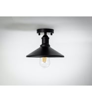 RİOLİGHT RETRO TEKLİ METAL PLOFONYER AVİZE ŞAPKA ÇAPI: 22CM (Siyah)
