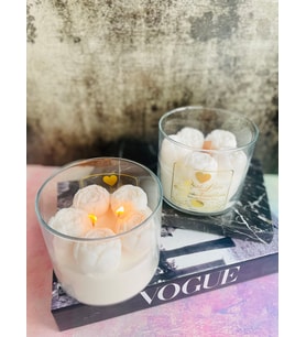 Real Love Beyaz Çiçek Bahçesi Dekoratif Mum/ Real Love White Flowers Candle