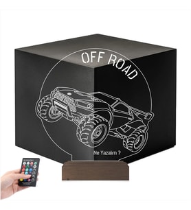 Luvivia Off Road Arazi Aracı Jeep Tasarım Kişiye Özel 3D Lamba - Masa Gece Lambası
