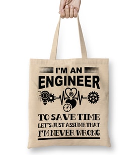 Trust Me I Am An Engineer 02 Bez Çanta Uzun Saplı