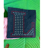 10X10 CM KEÇE TAŞLI L HARFİ ARMA DİKİŞ APLİKE