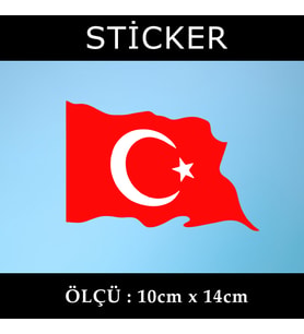 dalgalanan türk bayrak etiket sticker - 2 adet çıkartma araba motosiklet kask atv tablet pc buzdolabı otomobil bilgisayar uyumlu