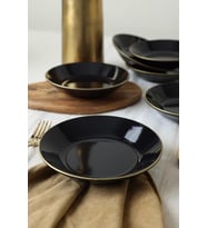Siyah Gold Bahar Yemek Tabağı 19 Cm 6 Adet