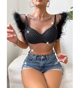 Pilelistore CROP ELBİSE  TÜYLÜ.