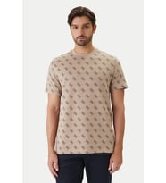 Guess Bisiklet Yaka Kısa Kollu Jakarlı 4G Örme Erkek Bej T-shirt M6GP34K3200-FMAZ