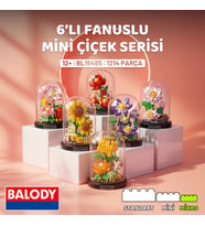 Balody 6'lı Fanuslu Mini Çiçek Serisi Yapı Bloğu Seti – 1214 Parça (Turuncu)