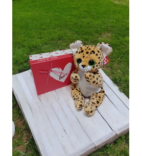 TY Beanie Benekli Leopar Lloyd 30 Cm - Hediye Kutulu (Kahverengi)