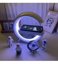6'sı 1 Arada Kablosuz Şarjlı RGB Gece Lambası Bluetooth Hoparlör ve Alarm Saat