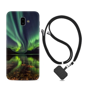 Samsung J6 Plus J7 Prime J7 Pro M20 Kılıf Boyun Askılı Silikon Kuzey Işıkları 1327