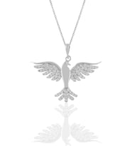 Söğütlü Silver Gümüş rodyumlu  zirkon taşlı simurg anka kuşu kolye