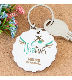 İsme Özel Hostes Papatya Anahtarlık