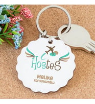 İsme Özel Hostes Papatya Anahtarlık