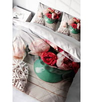Nevresim Takımı %100 Doğal Pamuk Çift Kişilik 3d Digital Rose Love