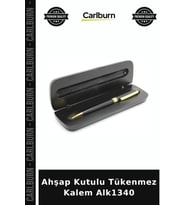 Özel Üretim Hediyelik Şık Ofis Kırtasiye Ahşap Kutulu Tükenmez Kalem Alk1340