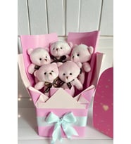 Solemia Sole Sevgiliye Özel Pembe Konsept Romantik Peluş Ayıcık Buketi