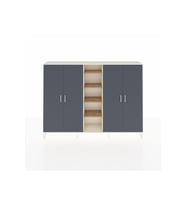 Arges Dolap 12 Raflı 4 Kapaklı 220x30x163 Aytaşı-Antrasit/Çam