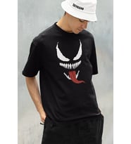 Oversize Venom Film Karakteri Baskılı Unisex Tişört