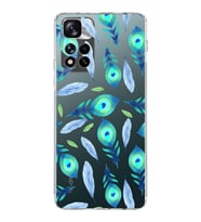 PrintiFy Xiaomi Redmi Note 11 Pro Plus ile Uyumlu 1mm Slim Fit Nazar Boncuğu 3 Baskılı Şeffaf  Kılıf