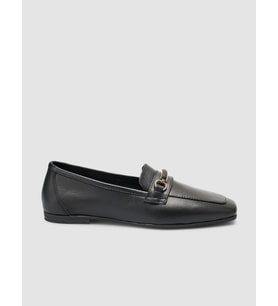 %100 Hakiki Deri Siyah Kadın Loafer