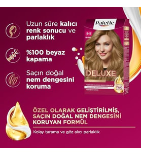 Deluxe Saç Boyası 8-5 Bej Sarı 50 Mililitre (2 Paketi)