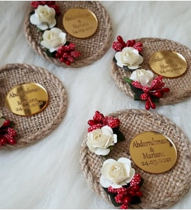 Kişiye Özel jüt Magnet Hatıra (Bej)