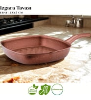 28 Cm Granit Izgara Tavası - Koyu Bakır