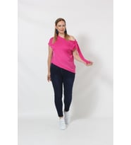 3250P Pembe Tek Omuz Bağlama Detaylı Bluz