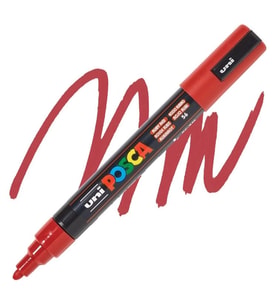 UNİ POSCA SU BAZLI POSTER MARKER PC-5M 1.8-2.5 YAKUT KIMIZI 56