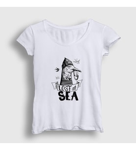 Presmono Kadın Beyaz Lost At Sea Seagull Martı T-Shirt 289861tt