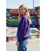 Kadın Bisiklet Yaka Düşük Kol Regular Kalıp Örme Sweatshirt Fonksiyonel Dayanıklı Kaliteli