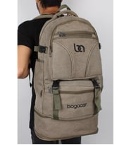 Bagacar 60 LT Haki Kanvas Laptoplu Körüklü Dağcı Sırt Çantası