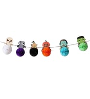 Halloween Cadılar Bayramına Özel 6 Figürlü petek süsü Asmalı Korku süsü 10cm çapında