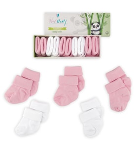 Novibaby 5'li Bambu Yenidoğan Bebek Çorap I Pinky I 0-6 ay
