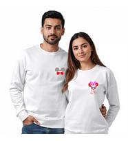 Sevgililer Günü Özel Kombin, 2 Ürün Bisiklet Yaka Sweatshirt (Beyaz)