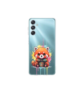 Samsung Galaxy M35 ile Uyumlu Splash Tilki Tasarımlı Şeffaf Silikon Kılıf