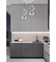 TT015-2 KR TT Aydınlatma Krom Kaplama Füme Camlı 2 li Avize