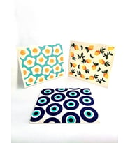 Swedish Dishcloth İsveç Bezi Renkli Desenli 3'lü Paket, Sürdürülebilir, Tekrar Kullanılabilir, Tüm Yüzeylere Uygulanabilir, Makinede Yıkanabilir