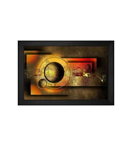 Soyut Şekiller Motifli Kanvas Tablo 80 x 110 cm Siyah Çerçeve