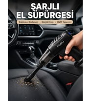 Şarjlı Araç İçi El Süpürgesi ve Hava Pompası