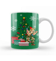 Guile Around The Christmas Tree Street Fighter Kupa Bardak Porselen