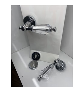 Topkapı Kristal Krom Rozetli Oda Kapı Kolu