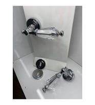 Topkapı Kristal Krom Rozetli Oda Kapı Kolu