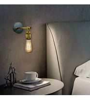 RİOLİGHT RETRO,VİNTAGE,RUSTİK ESKİTME DUYLU 1XE27 DUYLU METAL YATAK BAŞI APLİK (Siyah)