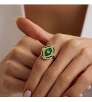 Emerald Vision 14 Ayar Altın Yüzük (Çok Renkli)