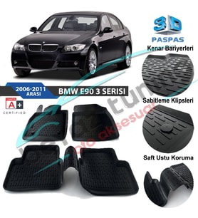 Bmw E90 Havuzlu 3D Paspas Niken Siyah 2006-2011