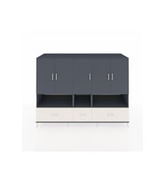 Kronos Dolap 12 Raflı 3 Çekmeceli 5 Kapaklı 220x59x163 Antrasit-Antrasit/Aytaşı