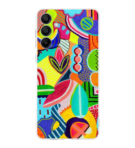 PrintiFy Samsung Galaxy A15 ile Uyumlu Retro Color 6  Kamera Korumalı Şeffaf  Kılıf