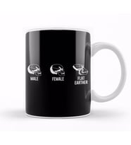Male Female Flat Earther Skulls Flat Earth Kupa Bardak Porselen