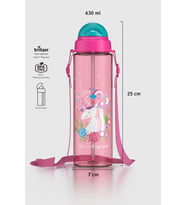 Renga Migo Desenli 630 ml Askılı Pipetli Tritan Çocuk Matara 912143 Pembe