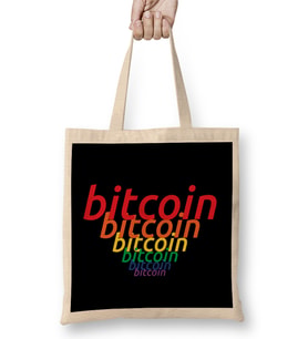 Bitcoin Rainbow Cascade Colour Logo Bez Çanta Uzun Saplı